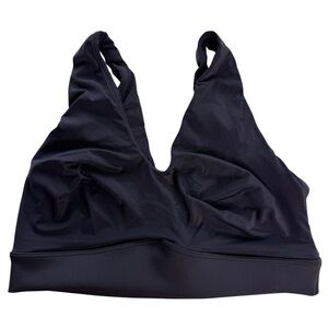 Harper Wilde Bralette Black Sz Large Ultra Soft Wireless V Neck Pullover